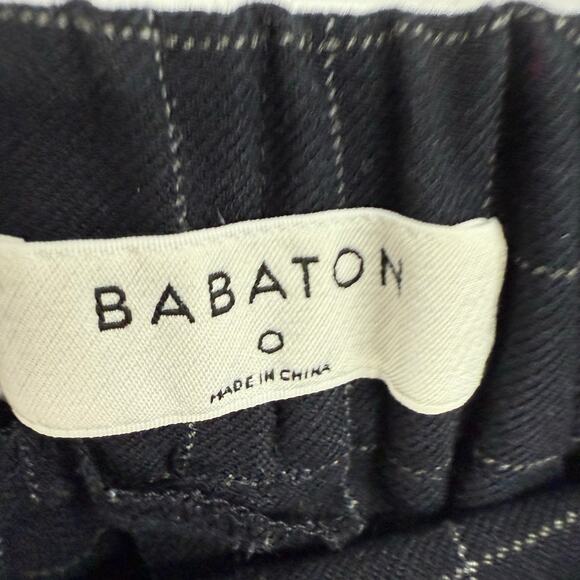 Babaton Aritzia Conan Pant Women's Size 0 Black Windowpane Check Crepe Mid-Rise - Picture 7 of 9